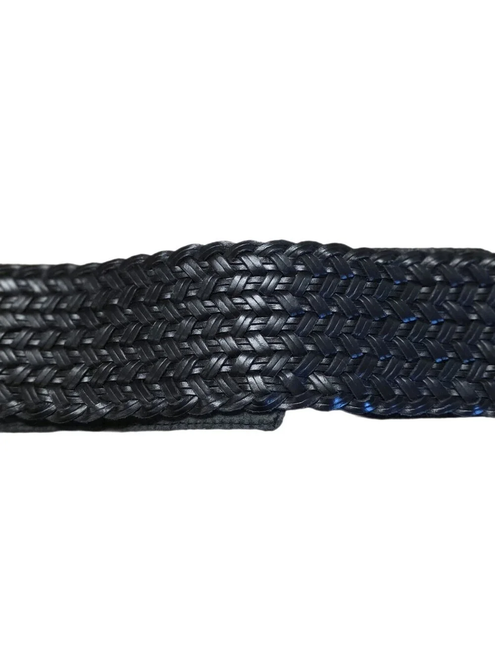 VTG 2006 Old Navy Wide Braided Leather Belt - Black Y2K Boho Excellent Condition
